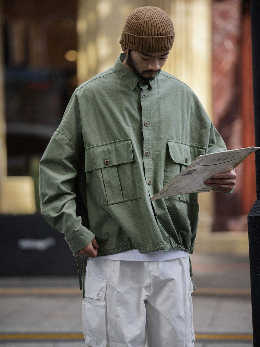 NOEARS Retro Loose Short Tooling Lapel Jacket
