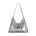 JELLY TOYBOY Pink Polka Dot Faux Leather Zip-Top Hobo Bag