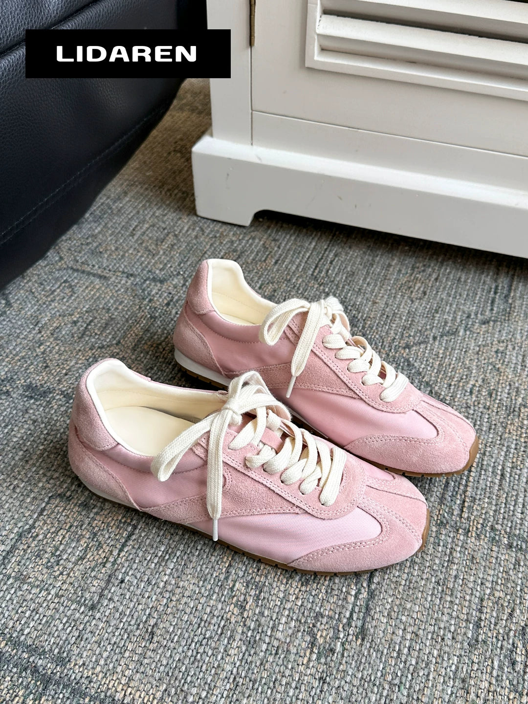 Lidaren Produced Suede Lace-Up Round-Toe Derby