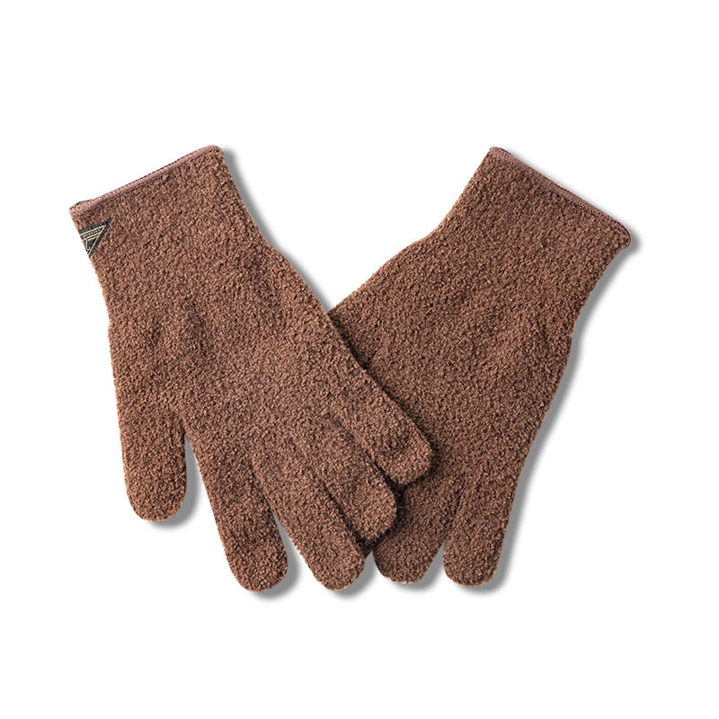Maden Vintage Gold Mink Knitted Full Finger Gloves