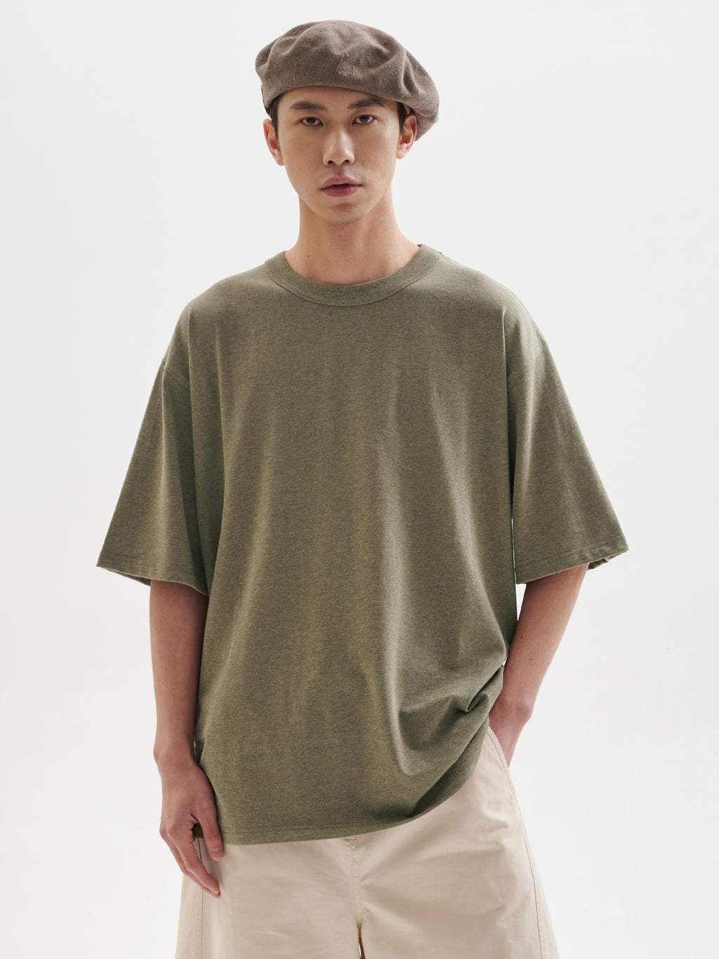 BUTTBILL custom-woven flower yarn fabric washed Japanese Tee