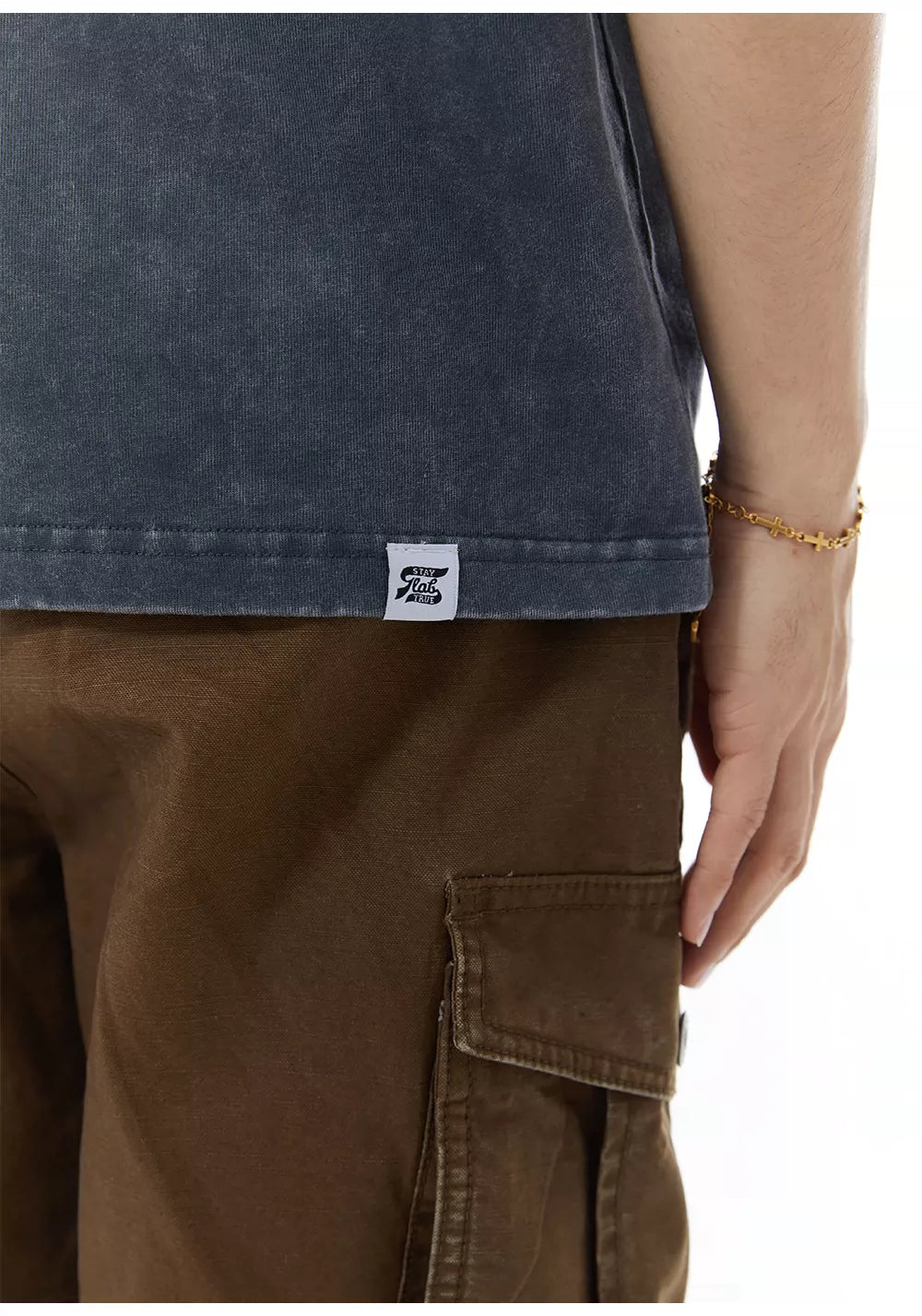 GOODLIVEABLE Old Small Cuff Casual Tee