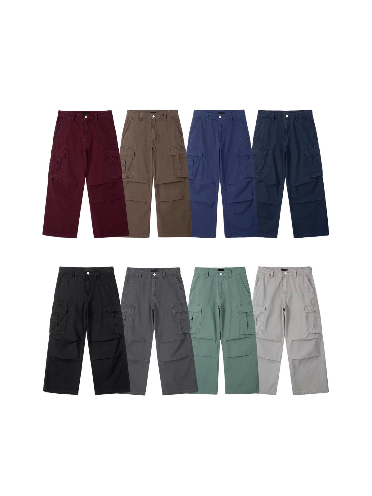 PLUS NO LOGO Washed Cargo Wide-Leg Pants