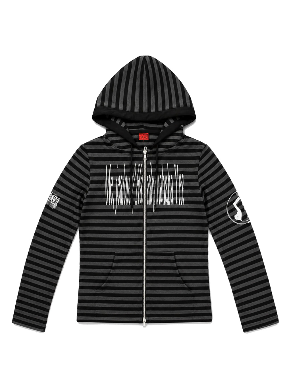 PAIKI Music Antidote Striped Zip-Up Hoodie