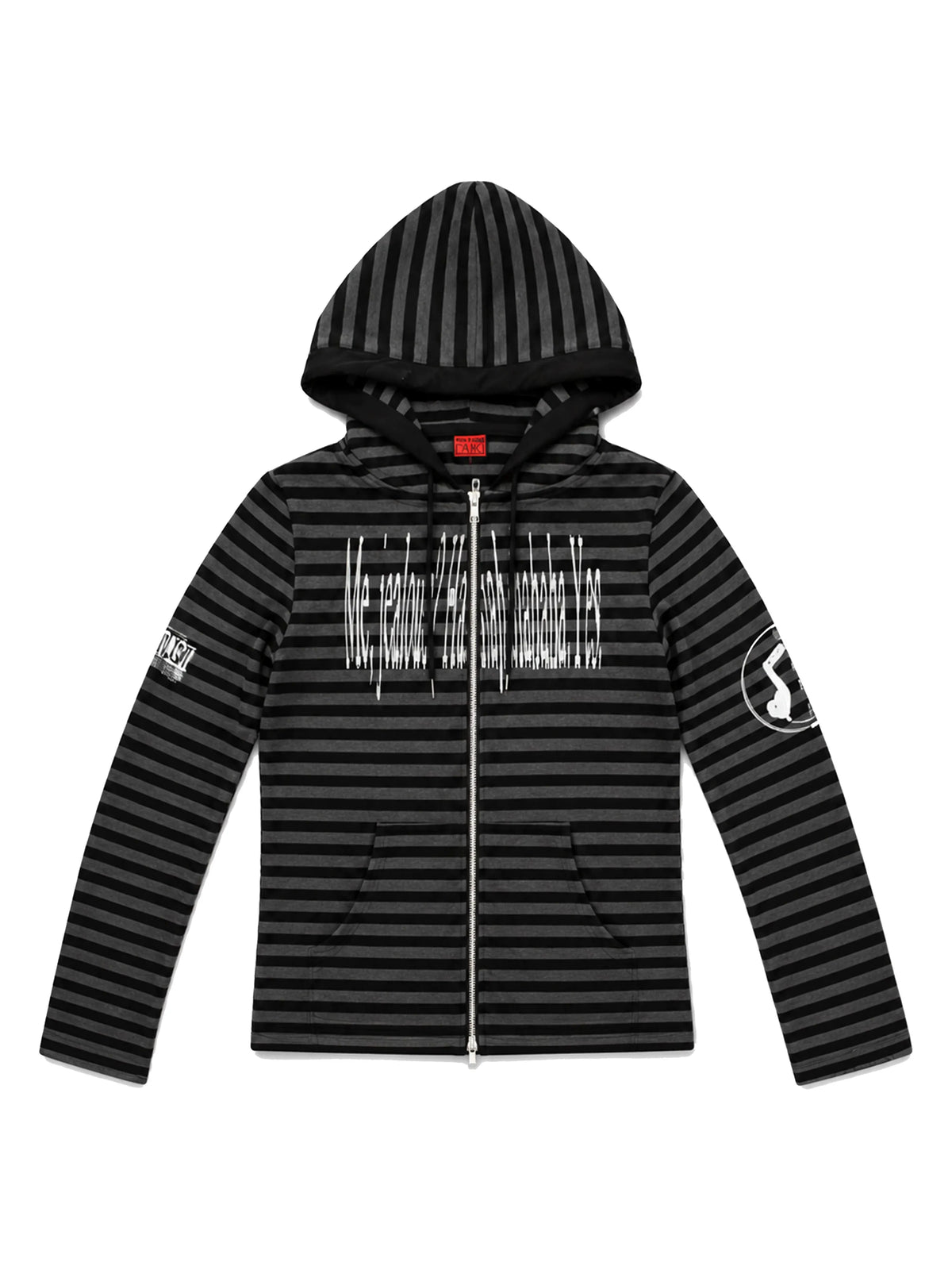 PAIKI Music Antidote Striped Zip-Up Hoodie