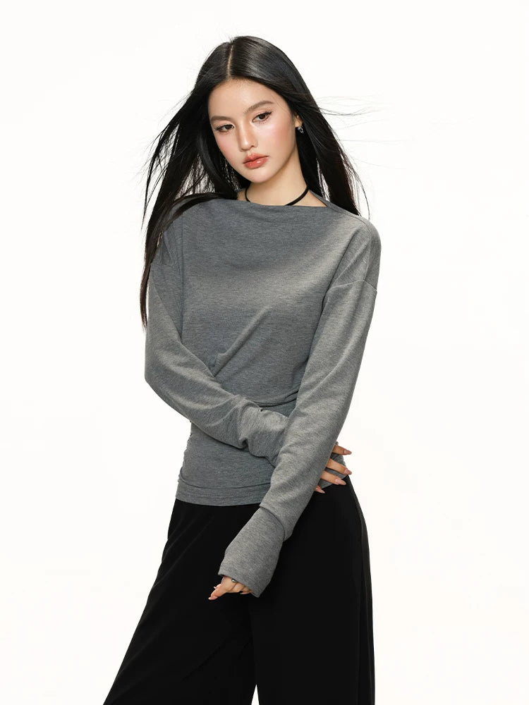 Cherry Melody Waist Thin Senior Feeling Base Long Sleeve