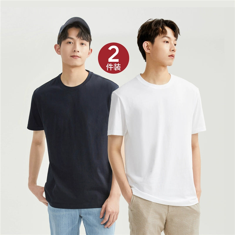 Giordano -Pack Solid Cotton Crew Neck Tee