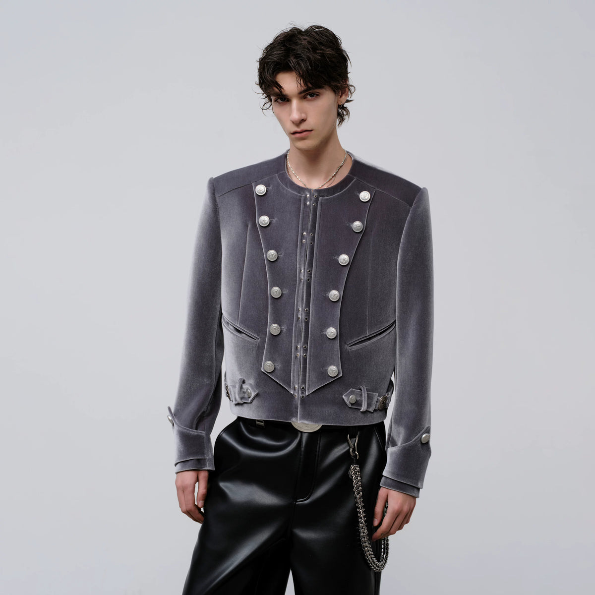 FACEON LAB Purple Velvet Napoleon Jacket