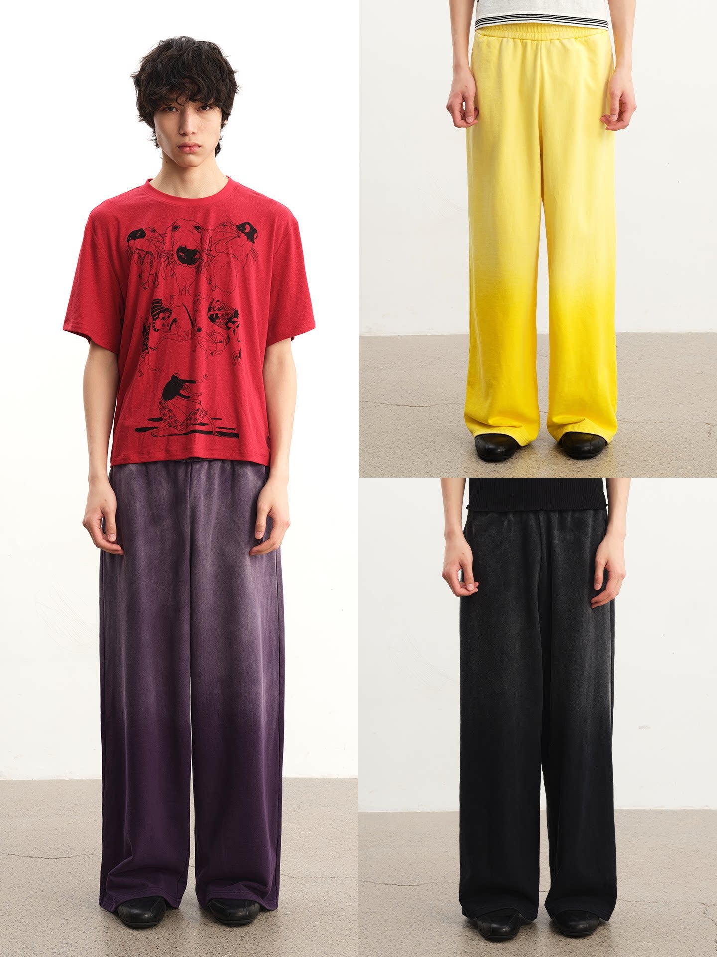 JCAESAR Washed Straight-Leg Relaxed Terry Cotton Pants