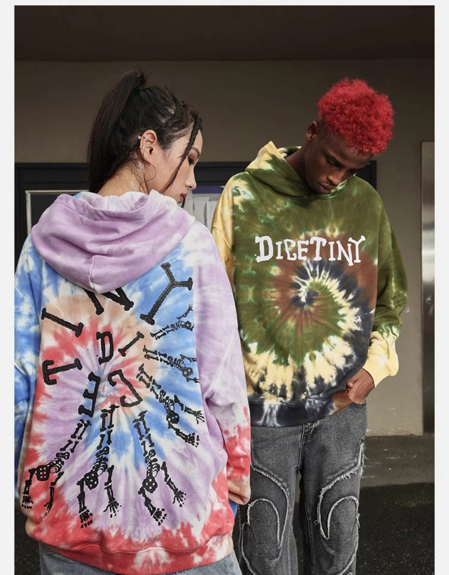 DICETINY tie-dye swirl Hoodie