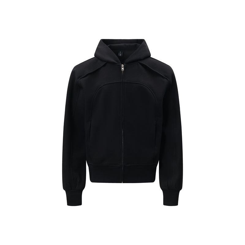 BTSG Deconstructed Cropped Fit Zipper Jacket