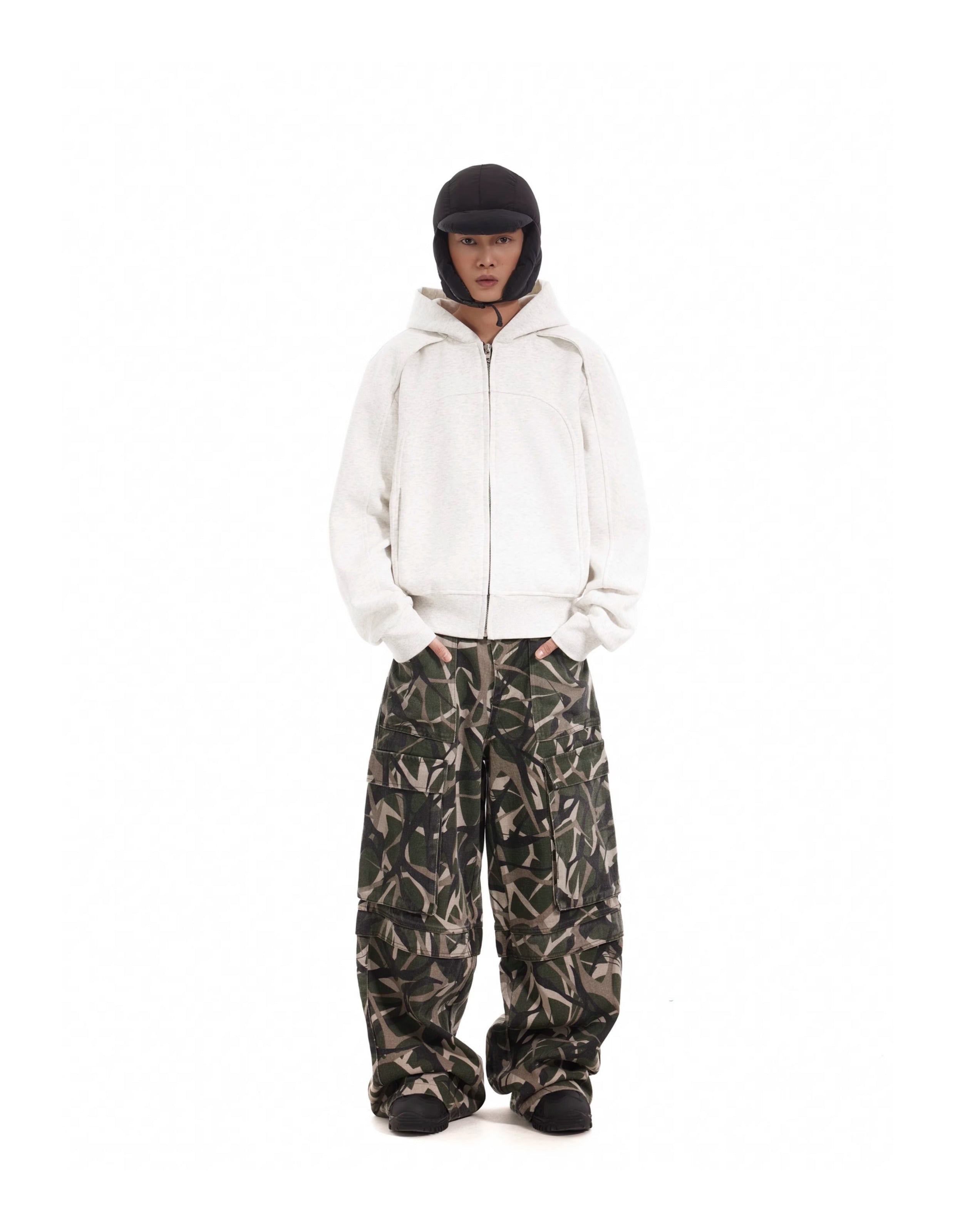 BTSG Deconstructed Cropped Fit Zipper Jacket
