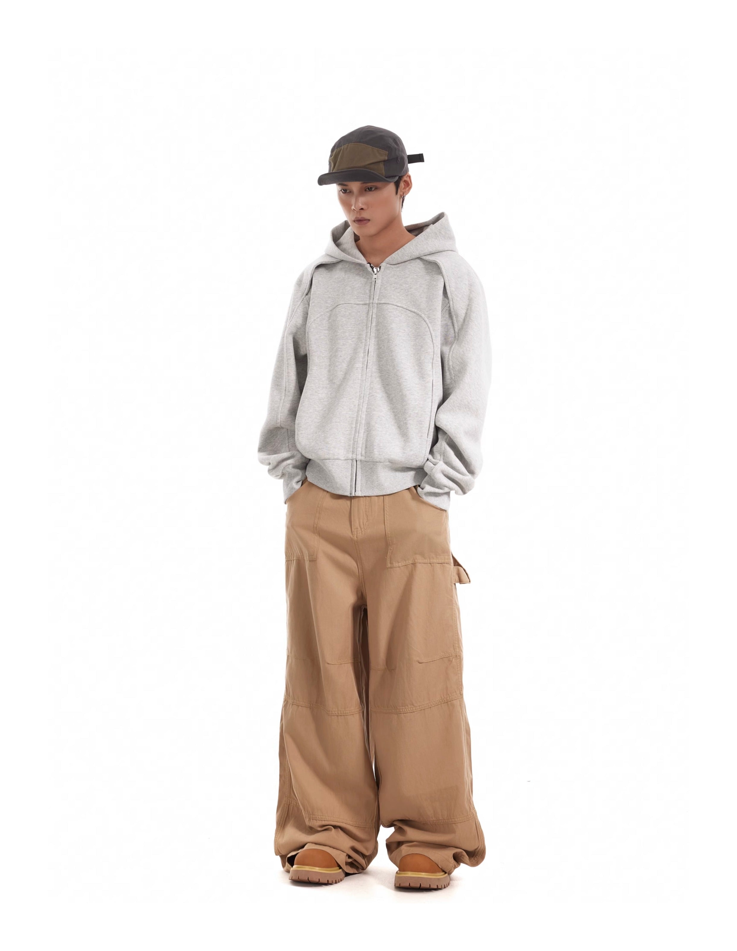 BTSG Deconstructed Cropped Fit Zipper Jacket