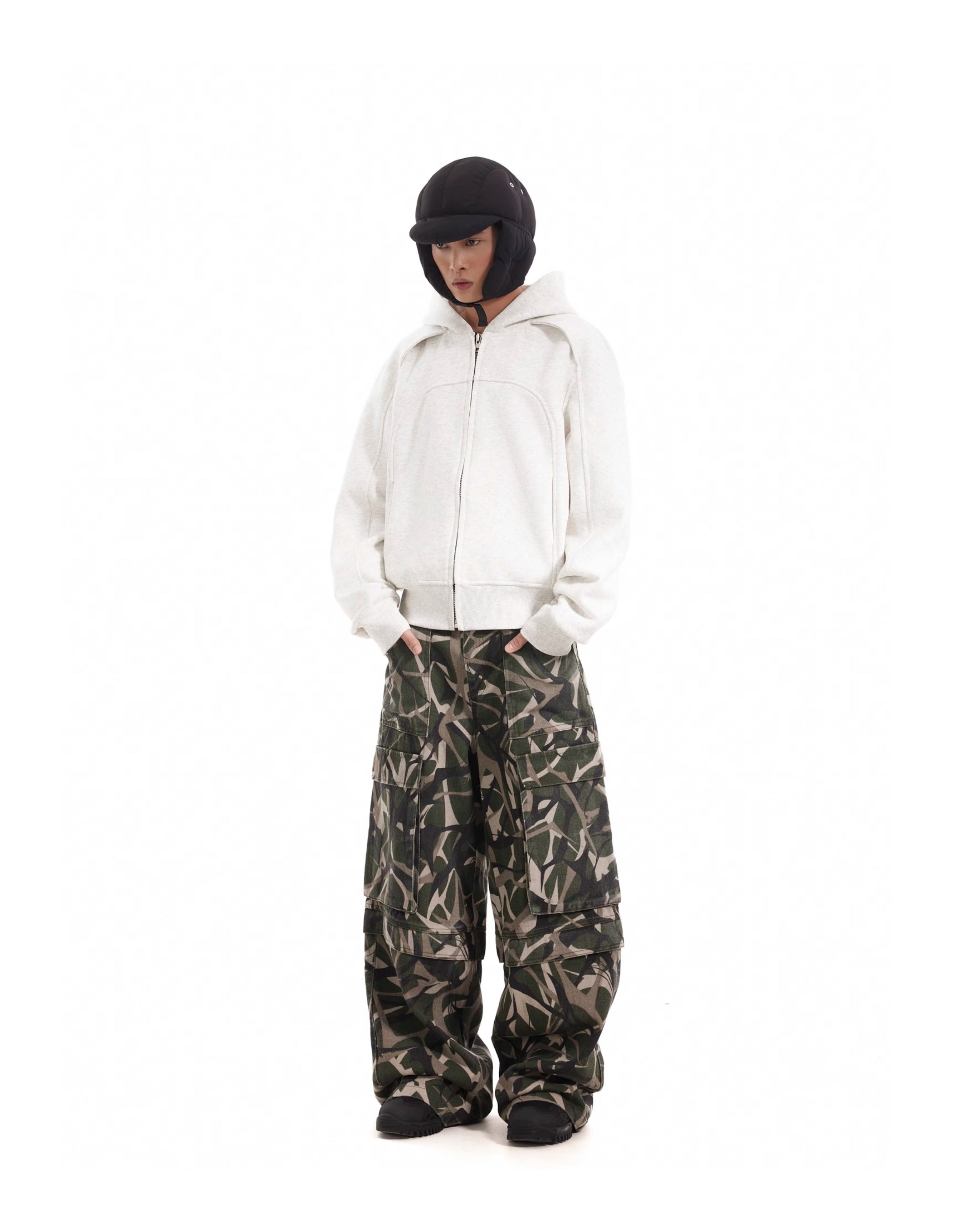 BTSG Deconstructed Cropped Fit Zipper Jacket