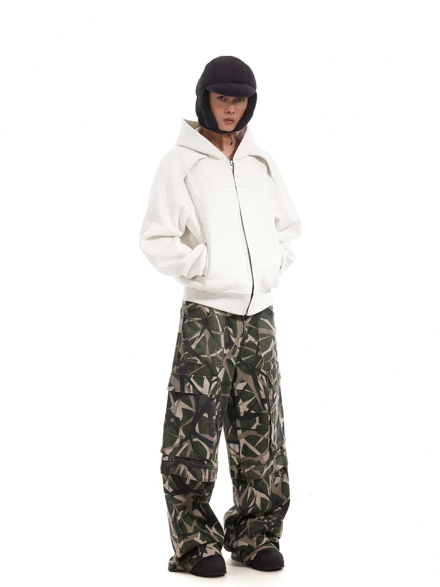 BTSG Deconstructed Cropped Fit Zipper Jacket