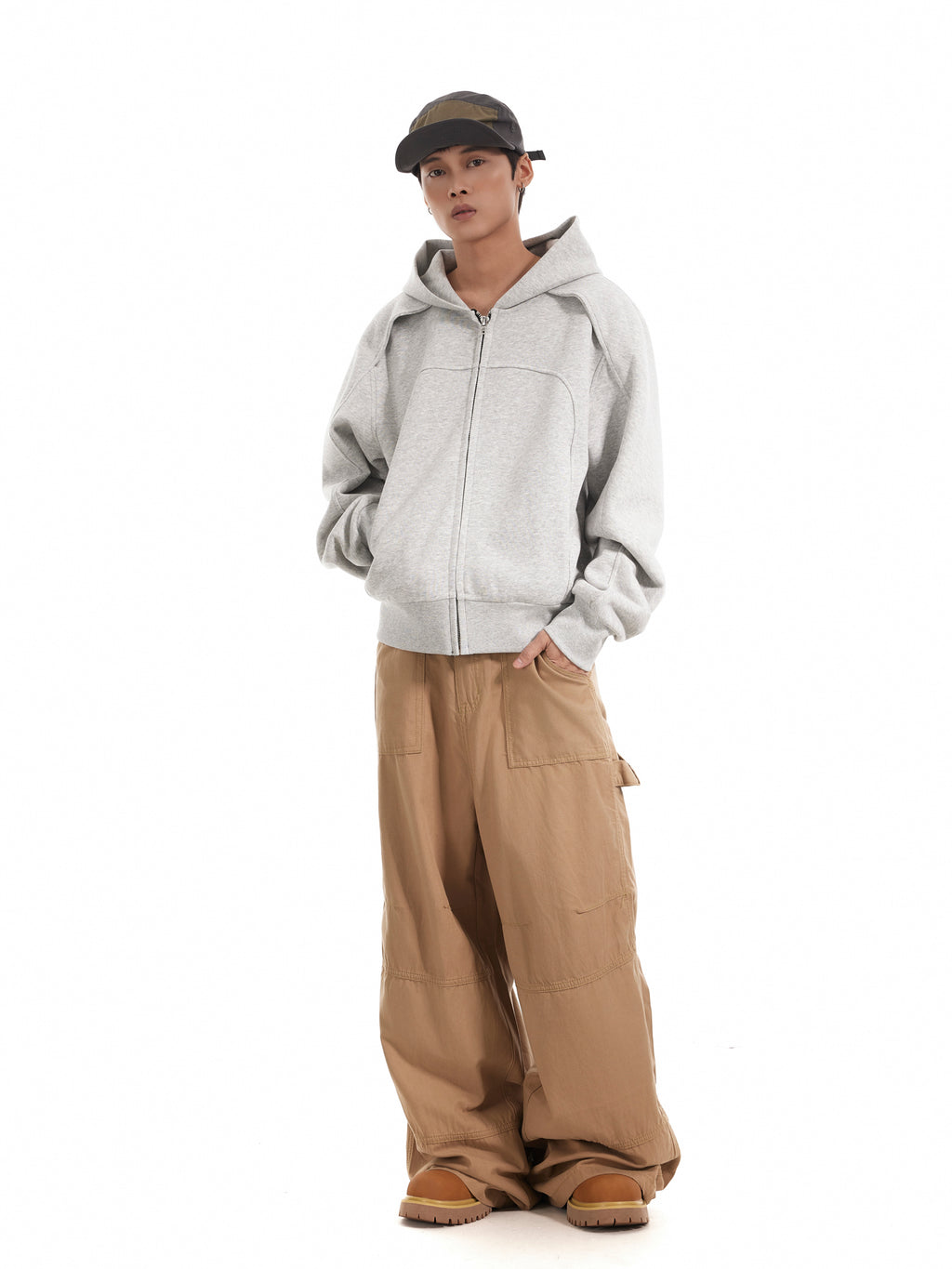 BTSG Deconstructed Cropped Fit Zipper Jacket