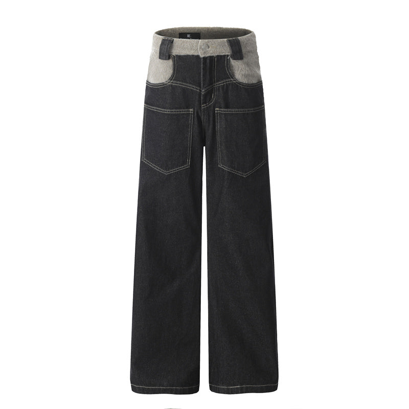 BTSG reverse stitching curved scimitar jeans