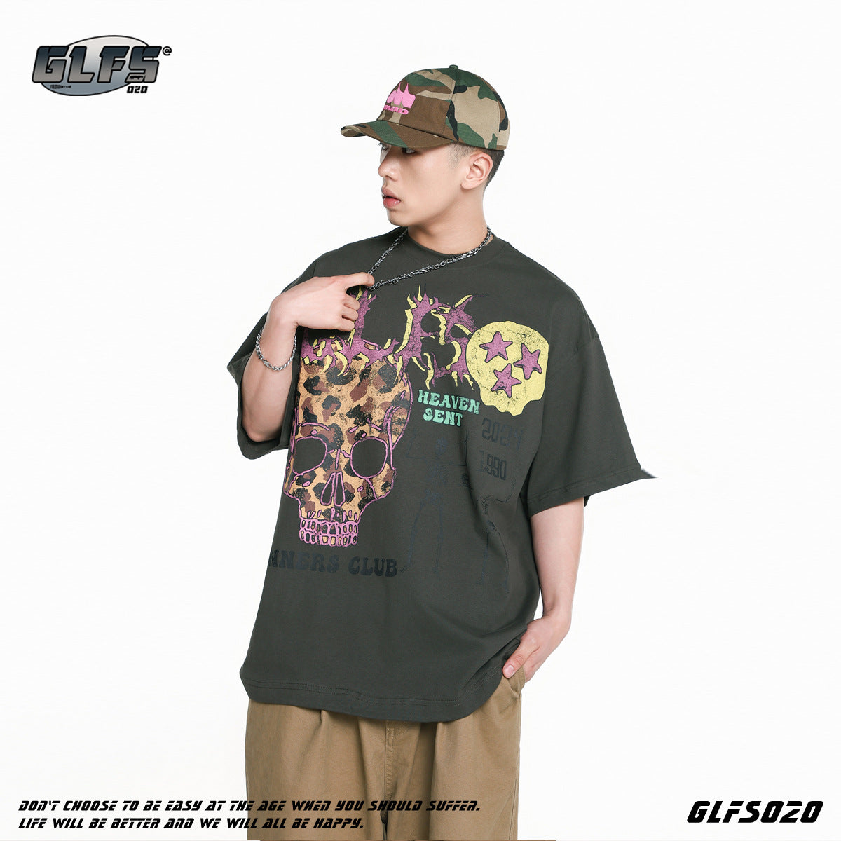 GLFS Skull Fried Street Premium Retro T-Shirt