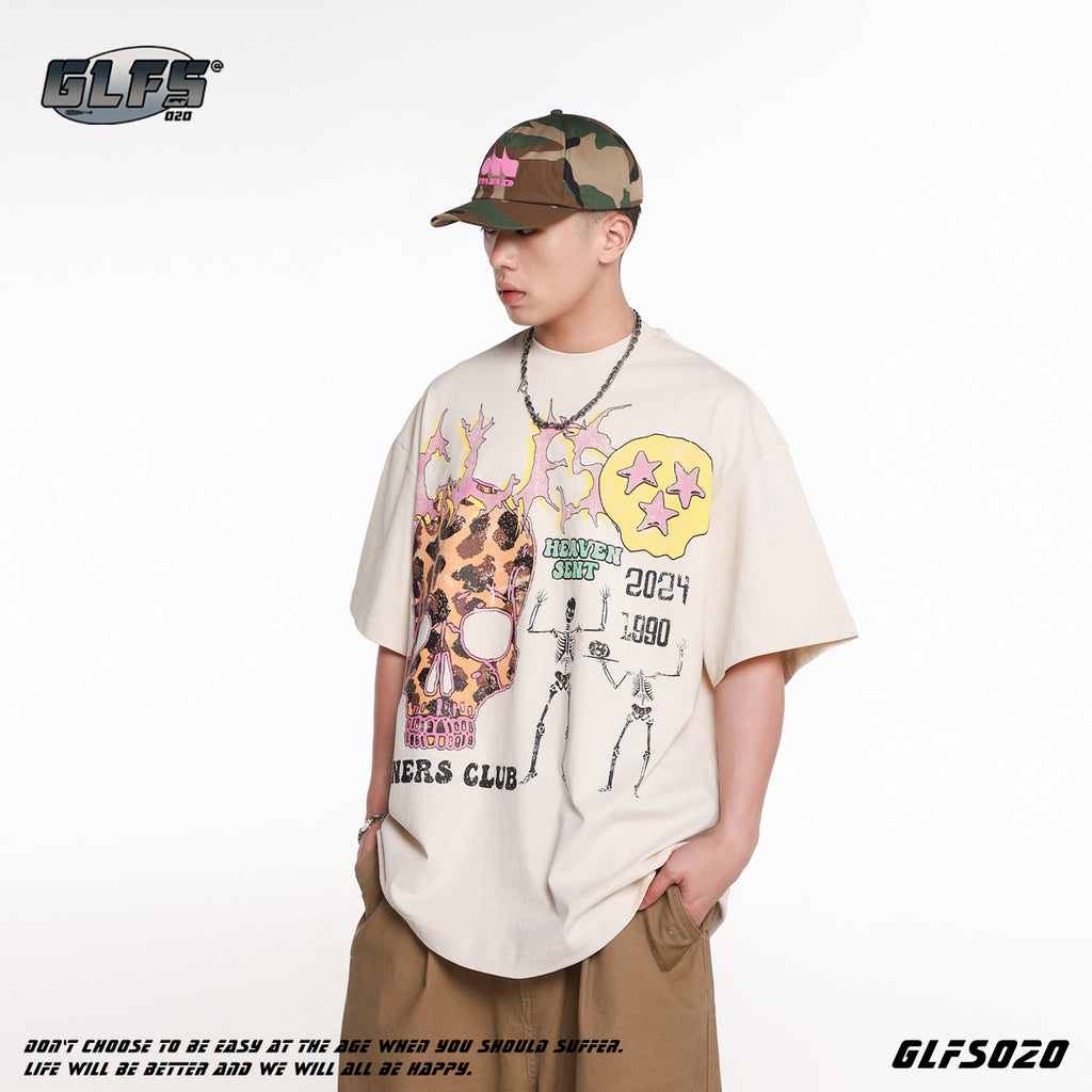 GLFS Skull Fried Street Premium Retro T-Shirt