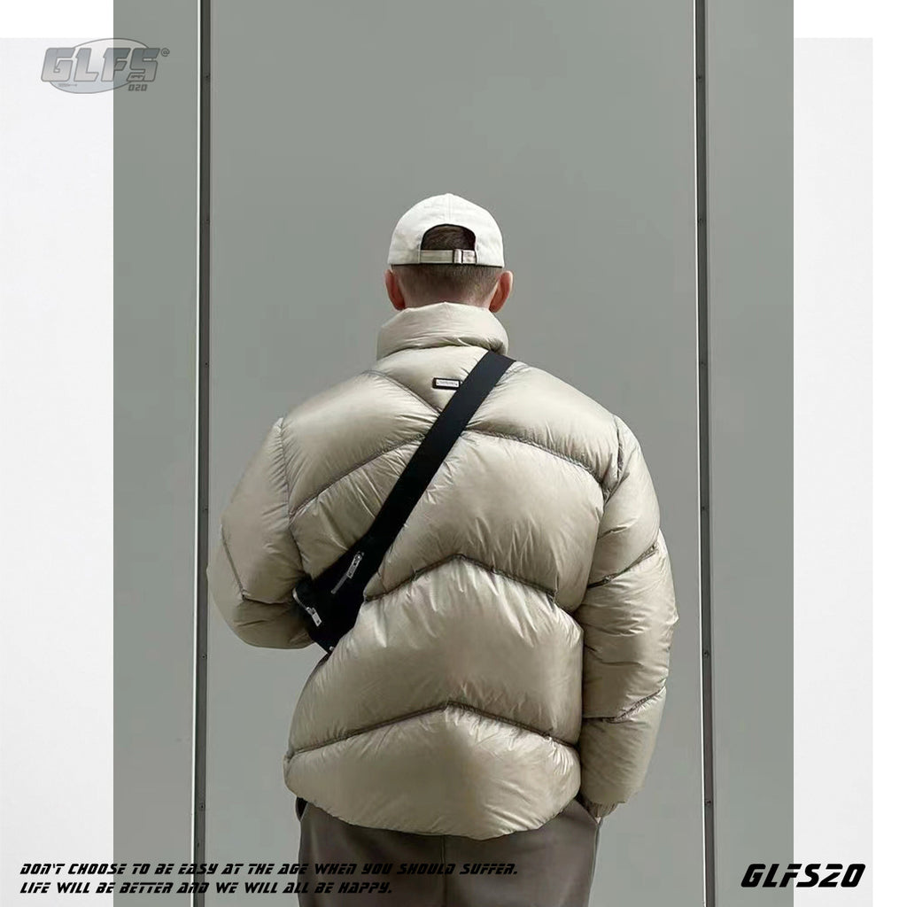 GLFS Light American Metal Street Wear Stand Collar Cotton Jacket