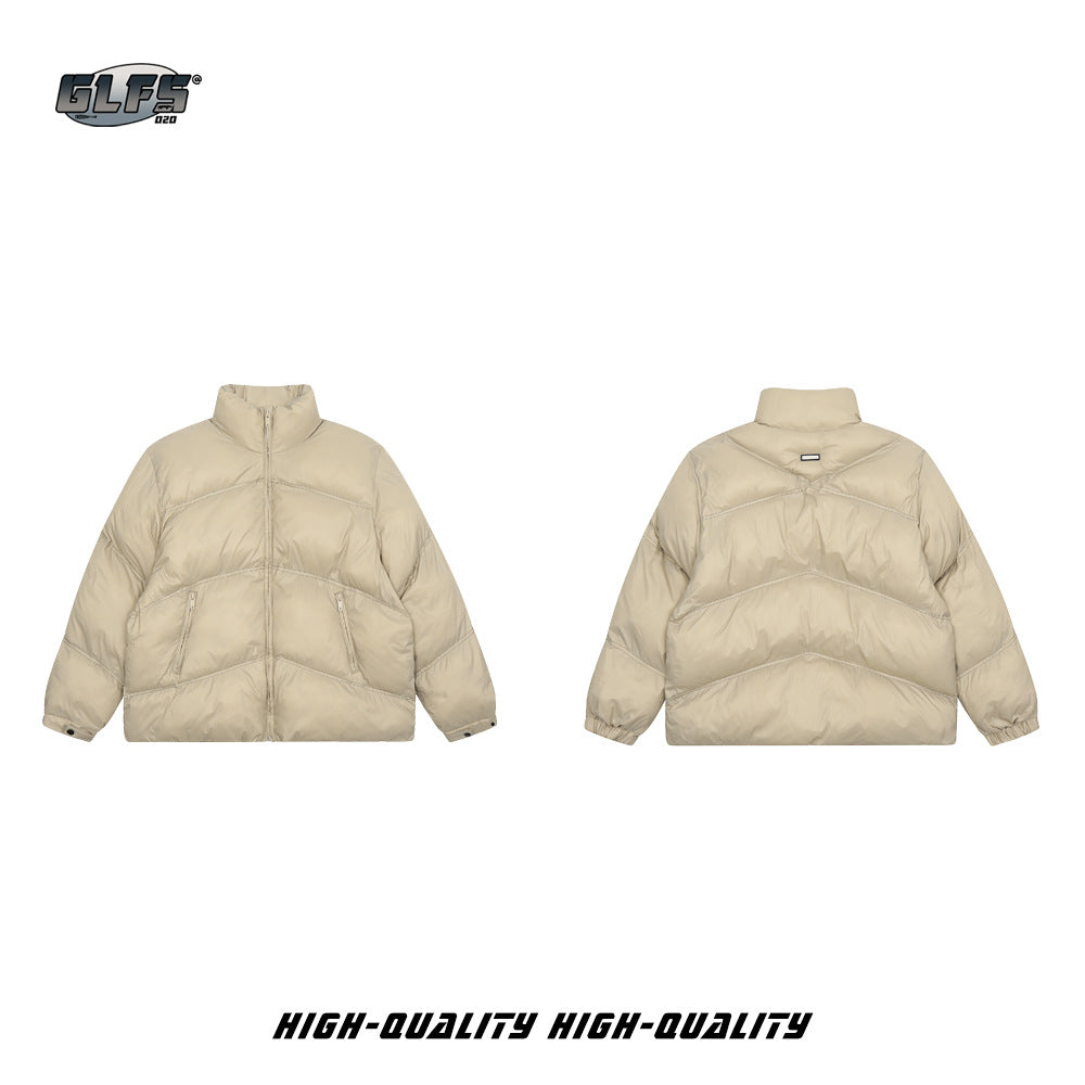 GLFS Light American Metal Street Wear Stand Collar Cotton Jacket