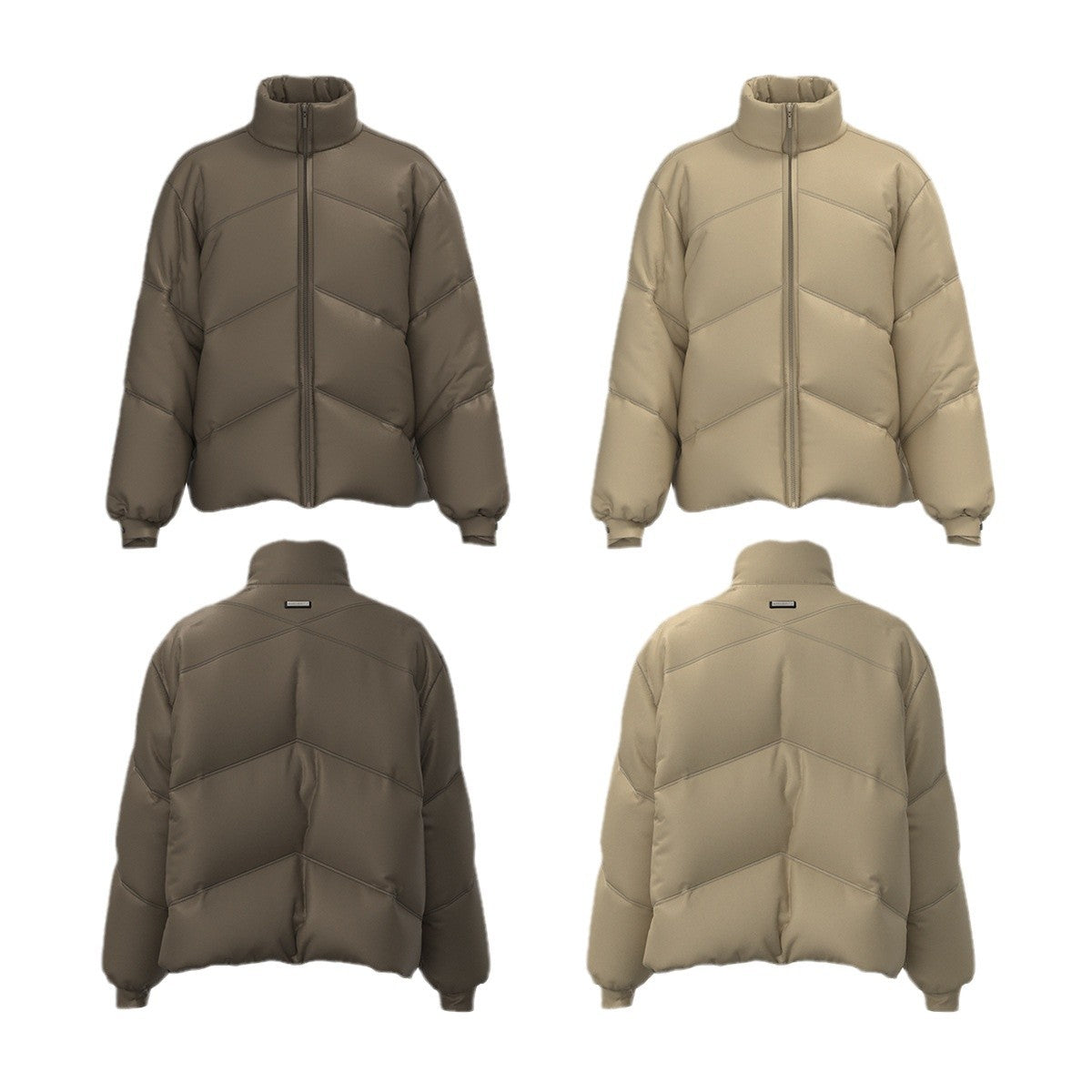 GLFS Light American Metal Street Wear Stand Collar Cotton Jacket