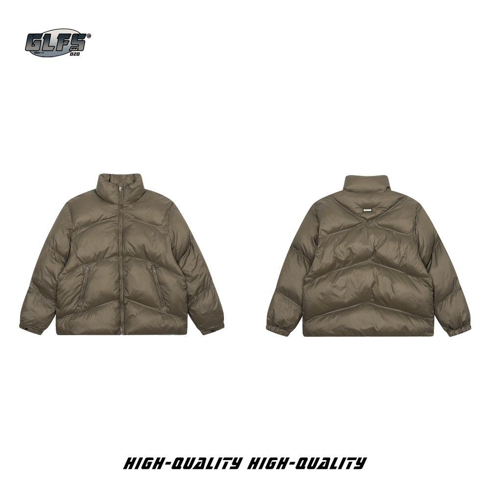 GLFS Light American Metal Street Wear Stand Collar Cotton Jacket