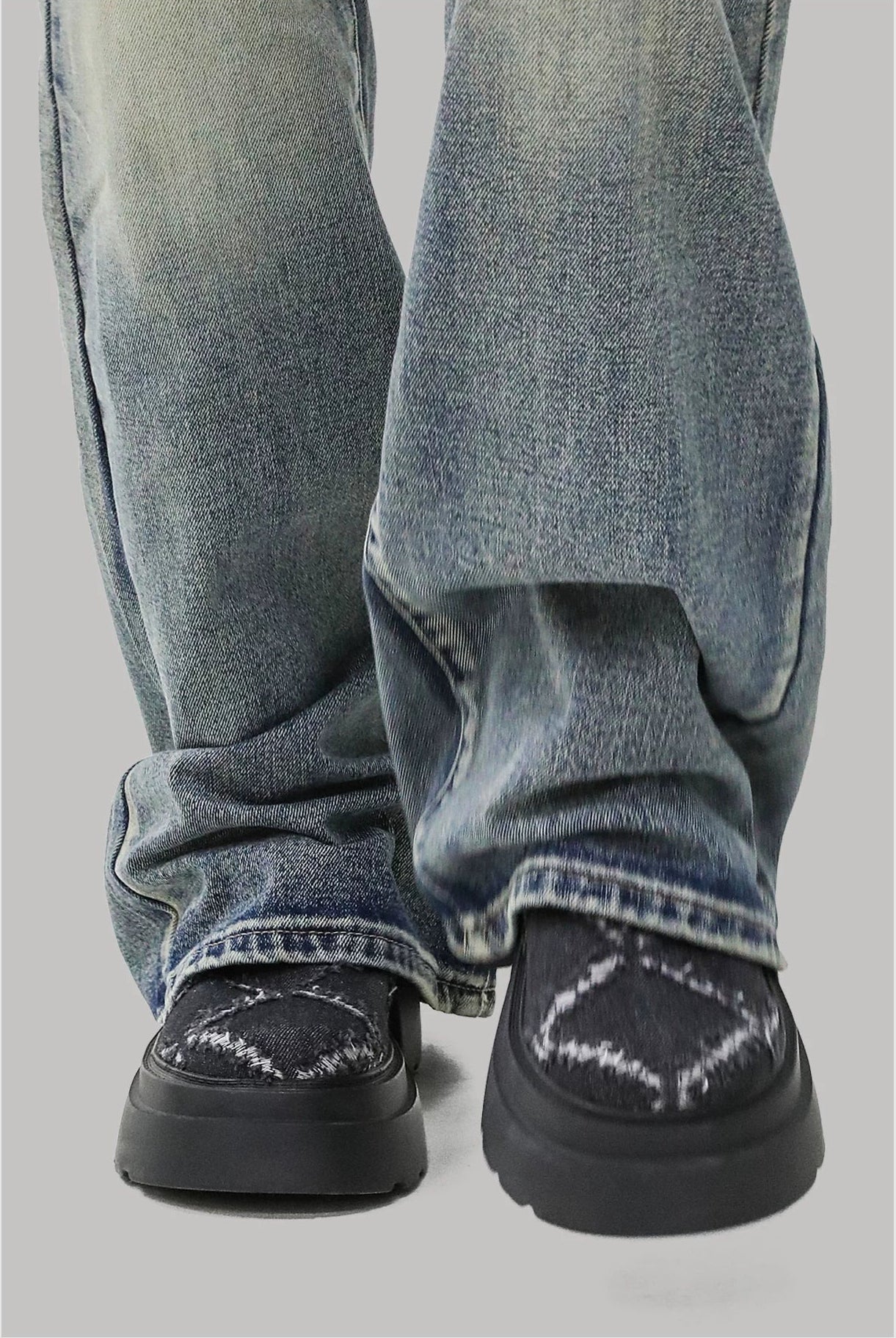 HANQIAORJI Old and Destructive Style Personalized Platform Casual Board Shoes