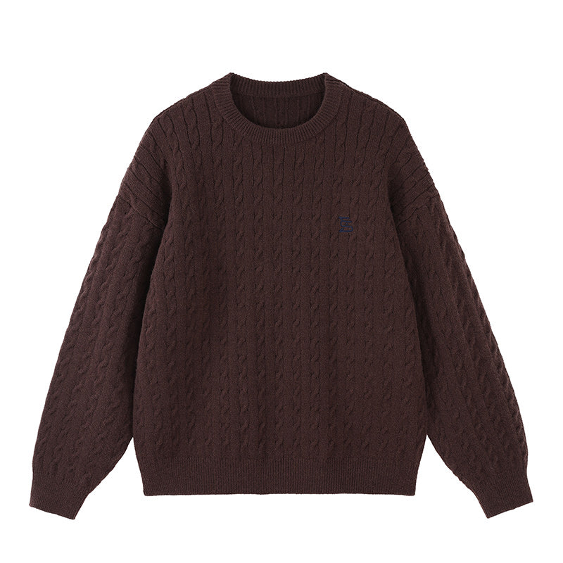 Matcha Story twist loose red sweater