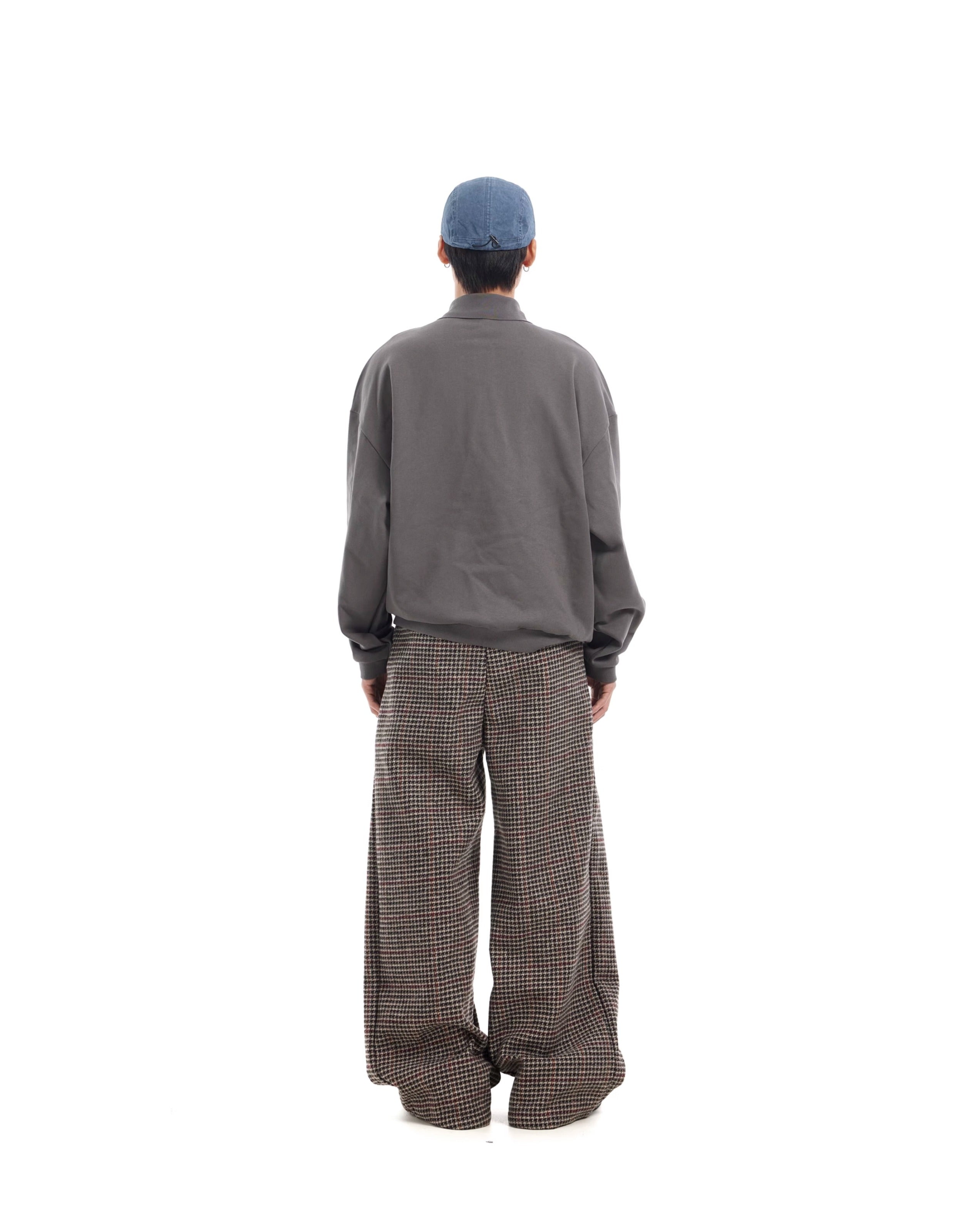 BTSG Houndstooth wool tweed slack Pants