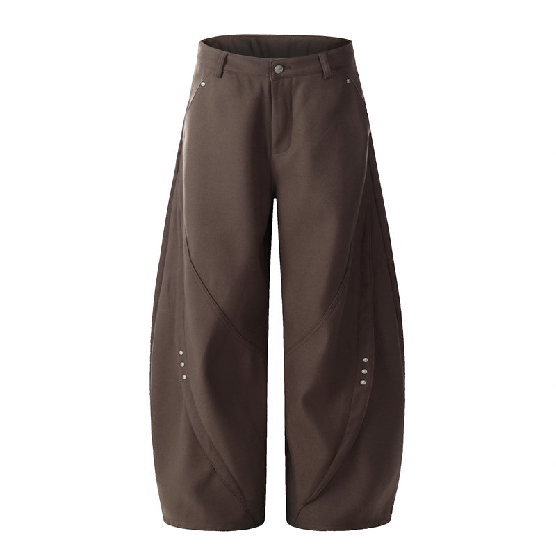 BTSG Cut Stud Silhouette Drapy Scimitar Pants