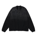 #OVDY Vintage Washed Long Sleeve Embroidery Half Zipper Frayed Oversize Sweatshirt