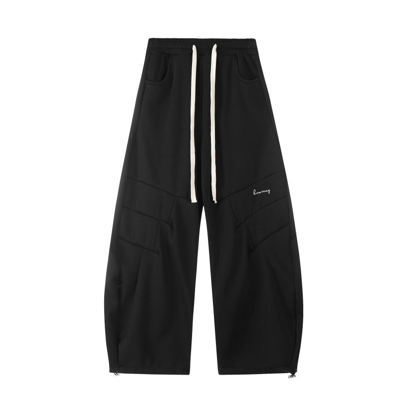 BTSG Vintage Fleece Pleated Silhouette wide-leg scimitar pants