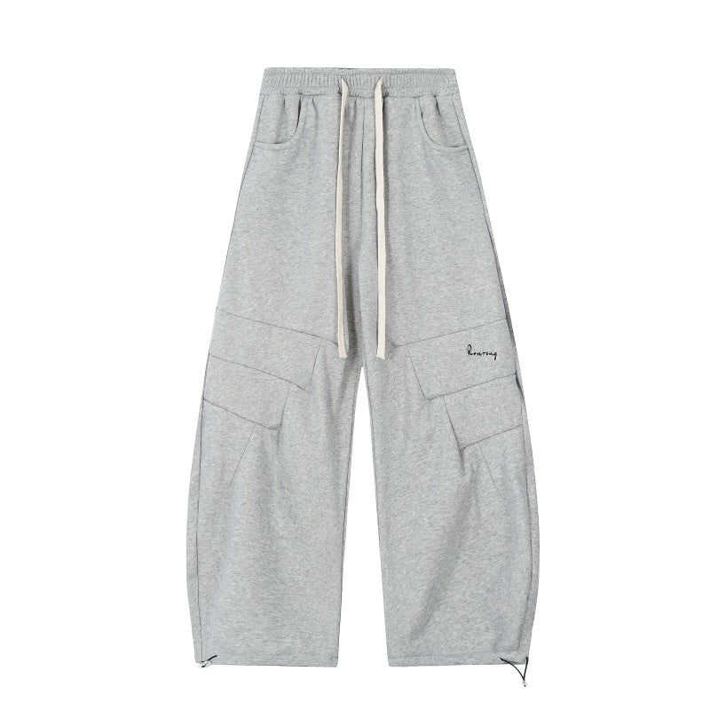 BTSG Vintage Fleece Pleated Silhouette wide-leg scimitar pants