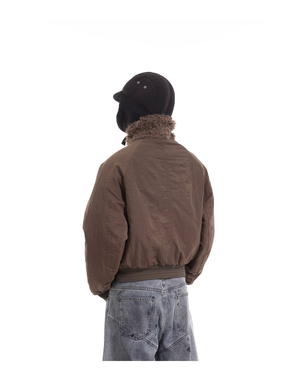 BTSG Boxy Deconstructed fleece collar jacket
