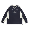 CY American retro sports contrasting quick-drying long-sleeved loose lazy style jersey Sweatshirt