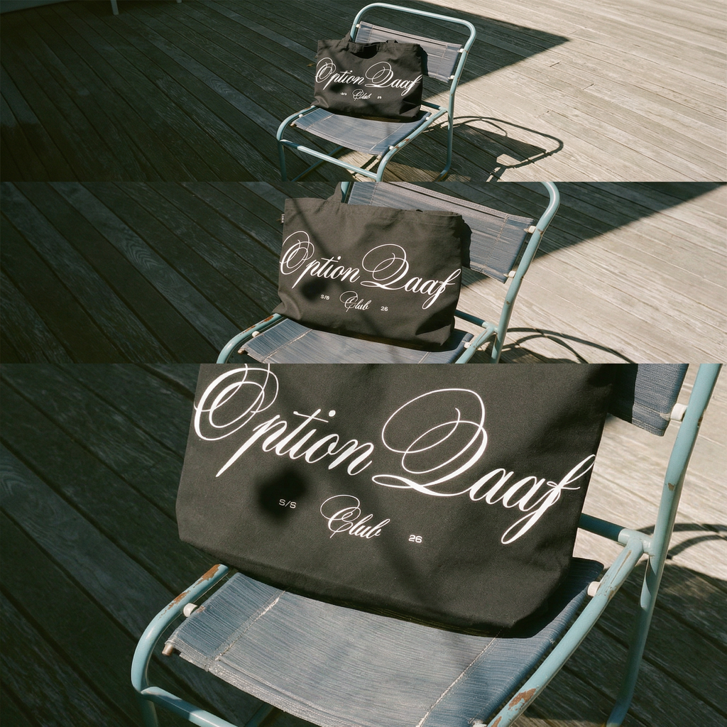 OPTIONQAAF SS/26 Club Limited Black Tote Bag