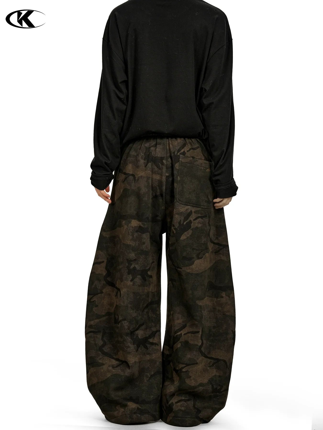 11KN Retro Camouflage Wide-leg Tooling Slacks