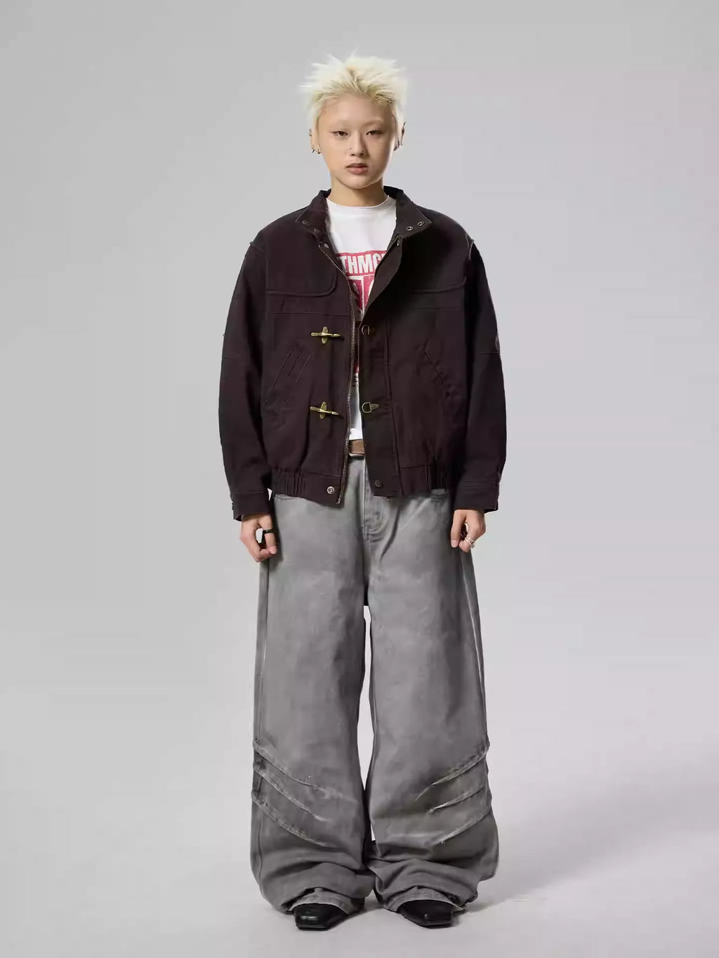 11KN Vintage Front Shoulder Stand-Up Jacket
