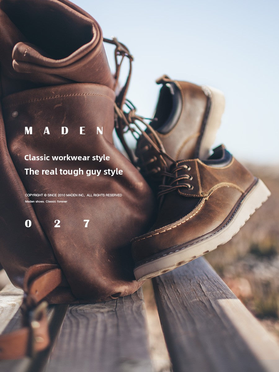 Madden tooling ow-top Martin leather Horse cowhide shoes