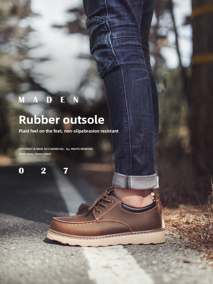 Madden tooling ow-top Martin leather Horse cowhide shoes