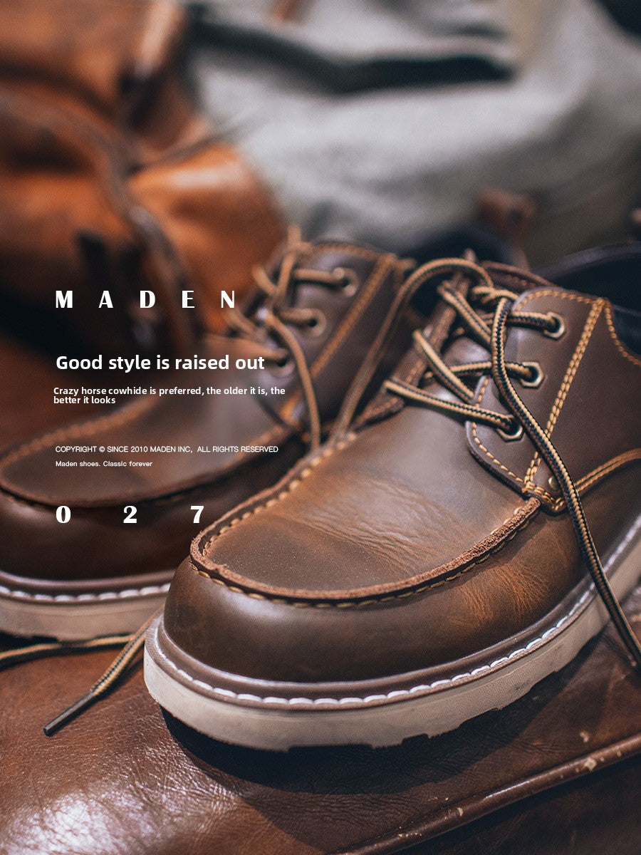 Madden tooling ow-top Martin leather Horse cowhide shoes