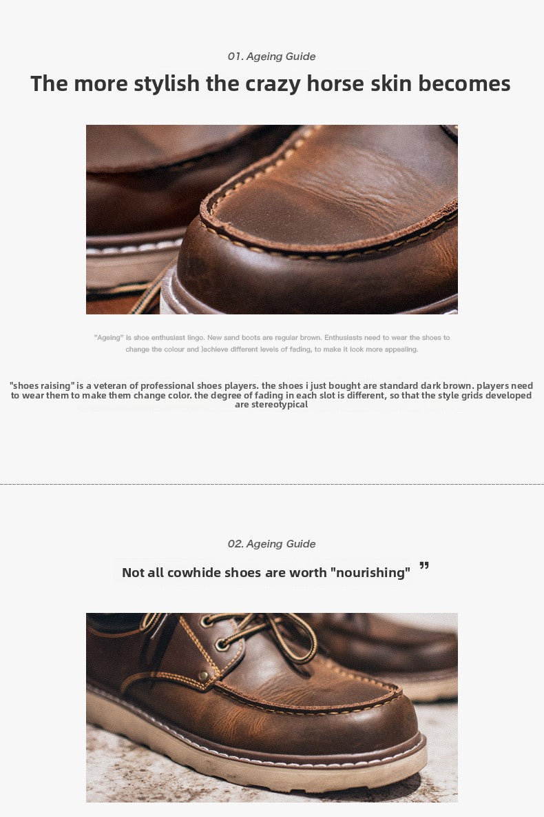 Madden tooling ow-top Martin leather Horse cowhide shoes