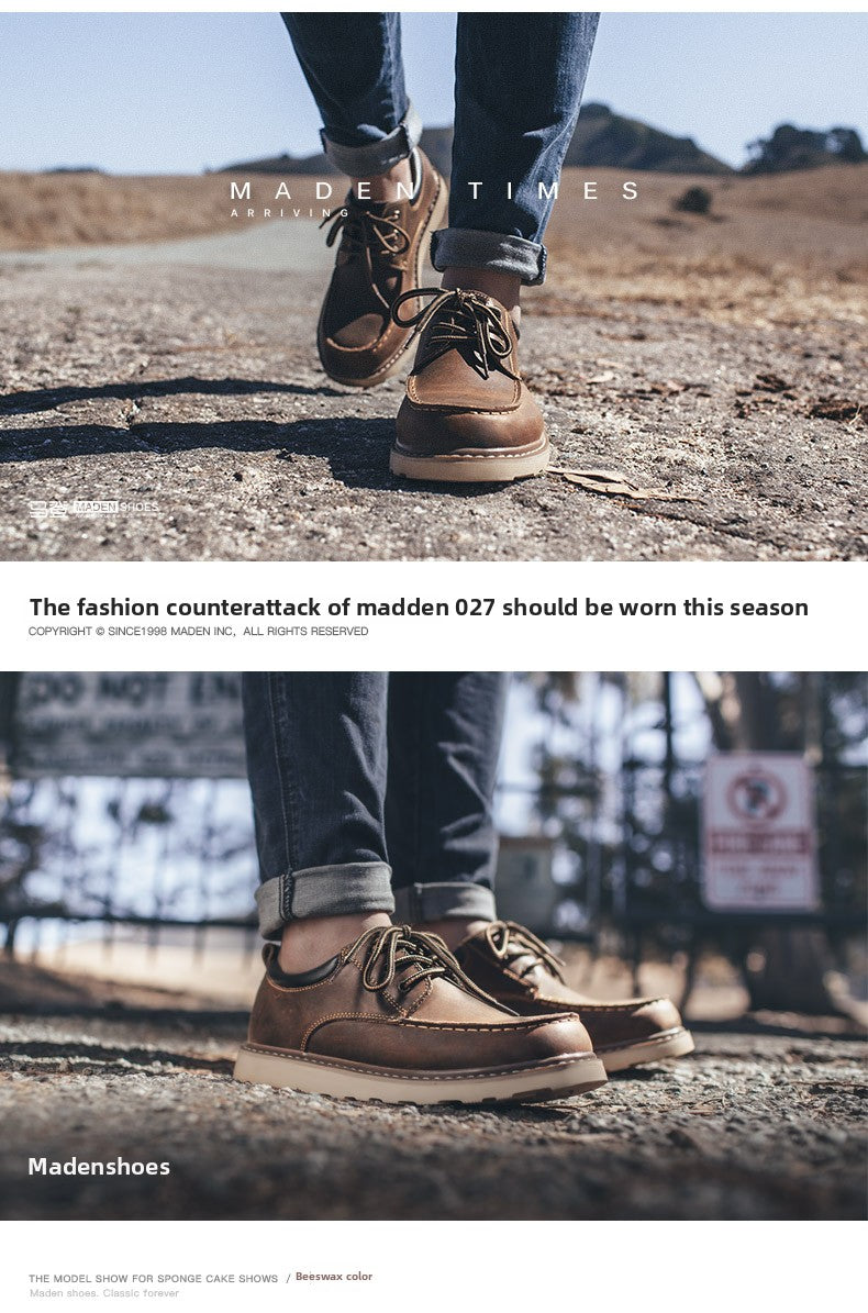 Madden tooling ow-top Martin leather Horse cowhide shoes