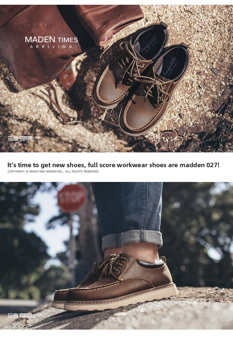 Madden tooling ow-top Martin leather Horse cowhide shoes