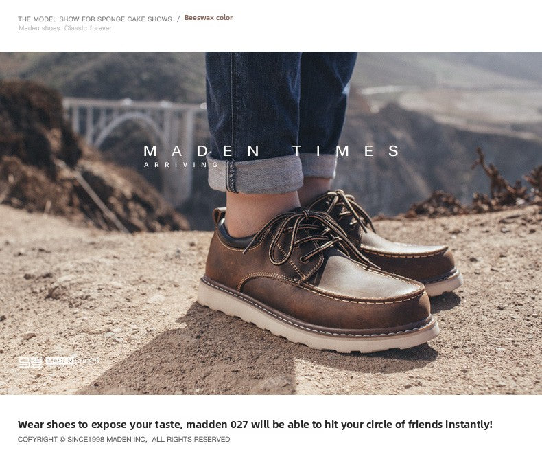 Madden tooling ow-top Martin leather Horse cowhide shoes